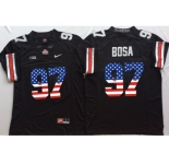 Ohio State Buckeyes #97 Joey Bosa Black USA Flag College Football Jersey