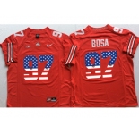 Ohio State Buckeyes #97 Joey Bosa Red USA Flag College Football Jersey