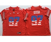Ohio State Buckeyes #97 Joey Bosa Red USA Flag College Football Jersey