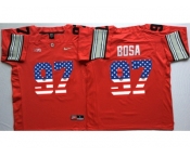 Ohio State Buckeyes #97 Joey Bosa Red USA Flag College Jersey