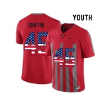 2016 US Flag Fashion Youth Ohio State Buckeyes Archie Griffin #45 College Football Alternate Elite Jersey - Scarlet