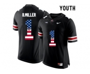 2016 US Flag Fashion Youth Ohio State Buckeyes Braxton Miller #1 College Football Limited Jersey - Black