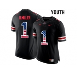 2016 US Flag Fashion Youth Ohio State Buckeyes Braxton Miller #1 College Football Limited Jersey - Blackout