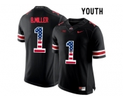 2016 US Flag Fashion Youth Ohio State Buckeyes Braxton Miller #1 College Football Limited Jersey - Blackout