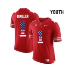 2016 US Flag Fashion Youth Ohio State Buckeyes Braxton Miller #1 College Football Limited Jersey - Scarlet