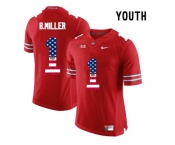 2016 US Flag Fashion Youth Ohio State Buckeyes Braxton Miller #1 College Football Limited Jersey - Scarlet