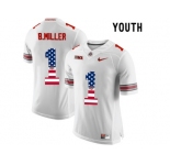 2016 US Flag Fashion Youth Ohio State Buckeyes Braxton Miller #1 College Football Limited Jersey - White