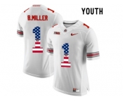 2016 US Flag Fashion Youth Ohio State Buckeyes Braxton Miller #1 College Football Limited Jersey - White