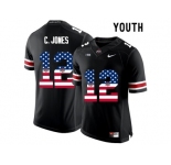 2016 US Flag Fashion Youth Ohio State Buckeyes C.Jones #12 College Football Limited Jersey - Black