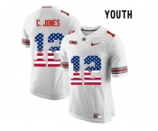 2016 US Flag Fashion Youth Ohio State Buckeyes C.Jones #12 College Football Limited Jersey - White