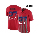 2016 US Flag Fashion Youth Ohio State Buckeyes Eddie George #27 College Football Alternate Elite Jersey - Scarlet