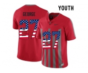 2016 US Flag Fashion Youth Ohio State Buckeyes Eddie George #27 College Football Alternate Elite Jersey - Scarlet