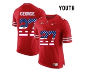 2016 US Flag Fashion Youth Ohio State Buckeyes Eddie George #27 College Football Limited Jersey - Red