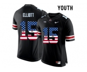 2016 US Flag Fashion Youth Ohio State Buckeyes Ezekiel Elliott #15 College Football Limited Jersey - Black