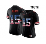 2016 US Flag Fashion Youth Ohio State Buckeyes Ezekiel Elliott #15 College Football Limited Jersey - Blackout