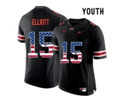 2016 US Flag Fashion Youth Ohio State Buckeyes Ezekiel Elliott #15 College Football Limited Jersey - Blackout