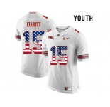 2016 US Flag Fashion Youth Ohio State Buckeyes Ezekiel Elliott #15 College Football Limited Jersey - White