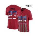 2016 US Flag Fashion Youth Ohio State Buckeyes Lebron James #23 College Football Alternate Elite Jersey - Scarlet
