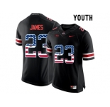 2016 US Flag Fashion Youth Ohio State Buckeyes Lebron James #23 College Football Limited Jersey - Blackout