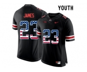 2016 US Flag Fashion Youth Ohio State Buckeyes Lebron James #23 College Football Limited Jersey - Blackout