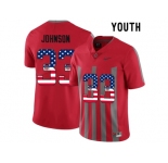 2016 US Flag Fashion Youth Ohio State Buckeyes Pete Johnson #33 College Football Alternate Elite Jersey - Scarlet