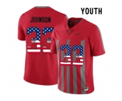2016 US Flag Fashion Youth Ohio State Buckeyes Pete Johnson #33 College Football Alternate Elite Jersey - Scarlet