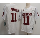 Men's Oklahoma Sooners #11 Jackson Arnold White FUSE College Stitched Jersey