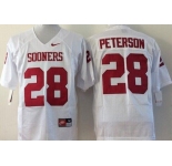 Men's Oklahoma Sooners #28 Adrian Peterson White College Football Nike Jersey