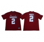 Oklahoma Sooners #2 Jalen Hurts Red College Football Jersey