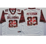 Oklahoma Sooners #28 Adrian Peterson White Player Fashion Stitched NCAA Jersey