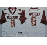 Oklahoma Sooners #6 Baker Mayfield White Player Fashion Stitched NCAA Jersey