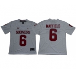 Sooners #6 Baker Mayfield White XII Limited Stitched NCAA Jersey