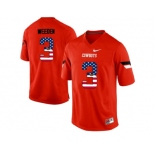 2016 US Flag Fashion Men's Oklahoma State Cowboys Brandon Weeden #3 Pro Combat College Football Jersey - Orange