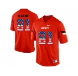 2016 US Flag Fashion Men's Oklahoma State Cowboys Justin Blackmon #81 Pro Combat College Football Jersey - Orange