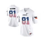 2016 US Flag Fashion Men's Oklahoma State Cowboys Justin Blackmon #81 Pro Combat College Football Jersey - White