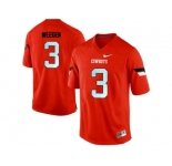 Men's Oklahoma State Cowboys Brandon Weeden #3 Pro Combat College Football Jersey - Orange