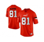 Men's Oklahoma State Cowboys Justin Blackmon #81 Pro Combat College Football Jersey - Orange