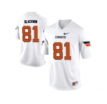 Men's Oklahoma State Cowboys Justin Blackmon #81 Pro Combat College Football Jersey - White