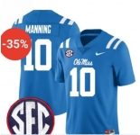 Men's Ole Miss Rebels #10 Eli Manning Blue F.U.S.E. Stitched Jersey