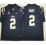 Men's Ole Miss Rebels #2 Jaxson Dart Navy Blue 2025 FUSE College Football Jersey