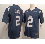 Men's Ole Miss Rebels #2 Jaxson Dart Navy Blue FUSE College Football Jersey