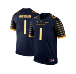 2016 Men's Oregon Ducks Spring Game Mighty Oregon #1 Webfoot 100th Rose Bowl Game Elite Jersey - Navy