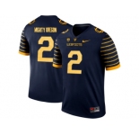 2016 Men's Oregon Ducks Spring Game Mighty Oregon #2 Webfoot 100th Rose Bowl Game Elite Jersey - Navy