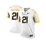 2016 Men's Oregon Ducks Spring Game Mighty Oregon #21 Webfoot 100th Rose Bowl Game Elite Jersey - White