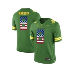 2016 US Flag Fashion 2016 Men's Oregon Duck Marcus Mariota #8 College Football Limited Jerseys - Apple Green