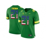2016 US Flag Fashion 2016 Men's Oregon Duck Royce Freeman #21 College Football Limited Jerseys - Apple Green