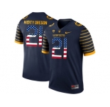 2016 US Flag Fashion 2016 Men's Oregon Ducks Spring Game Mighty Oregon #21 Webfoot 100th Rose Bowl Game Elite Jersey - Navy