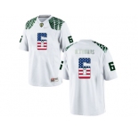 2016 US Flag Fashion Men's Oregon Duck De'Anthony Thomas #6 College Football Limited Jersey - White
