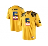2016 US Flag Fashion Men's Oregon Duck De'Anthony Thomas #6 College Football Limited Jersey - Yellow
