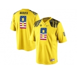 2016 US Flag Fashion Men's Oregon Duck Marcus Mariota #8 College Football Limited Jerseys - Yellow